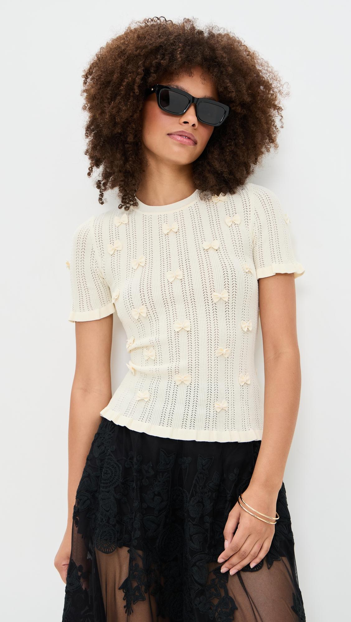 Alberta Pearl Short Sleeve Knit Top by SEA NEW YORK