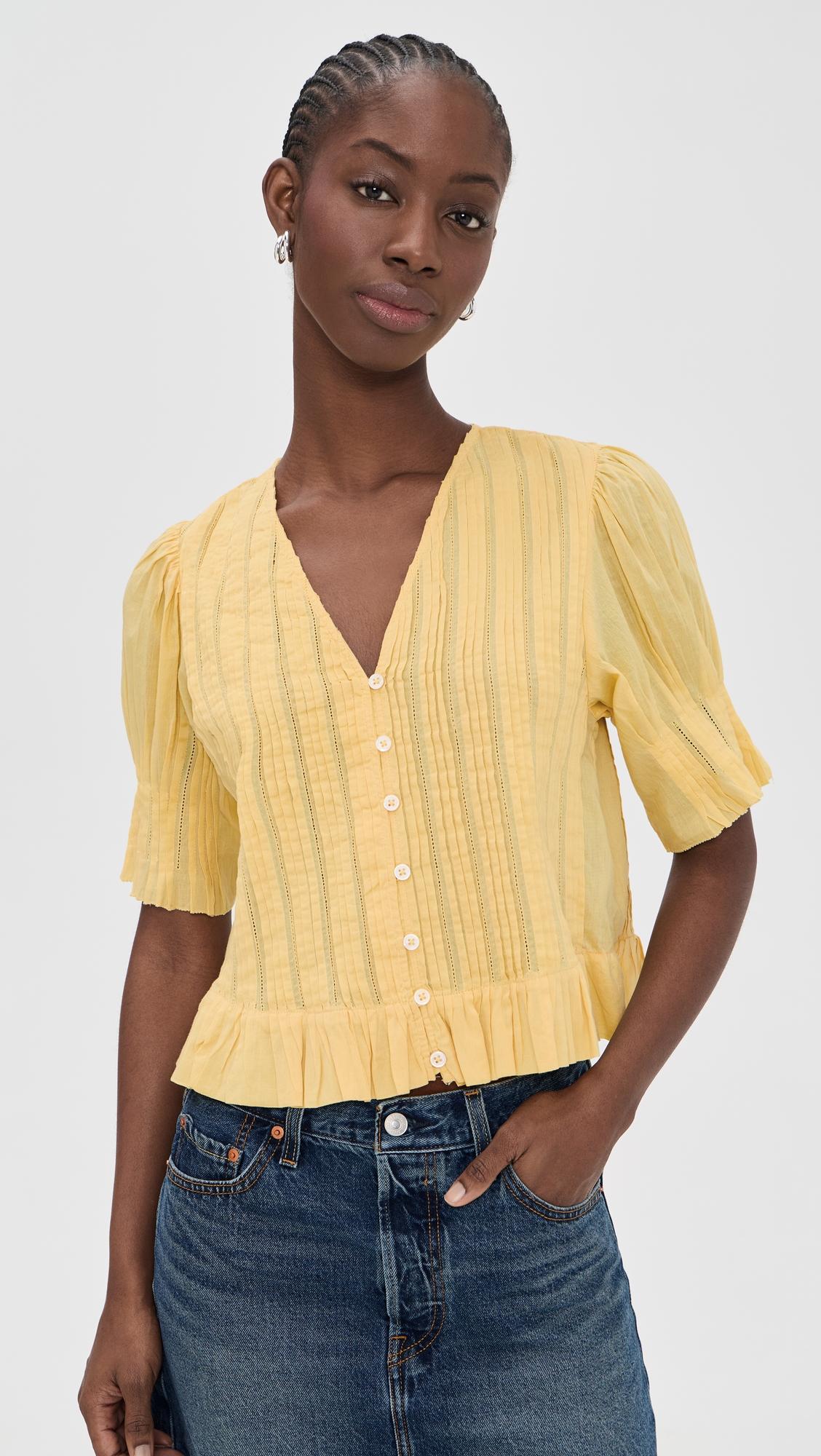 Alberte Solid Bubble Sleeve Blouse by SEA NEW YORK