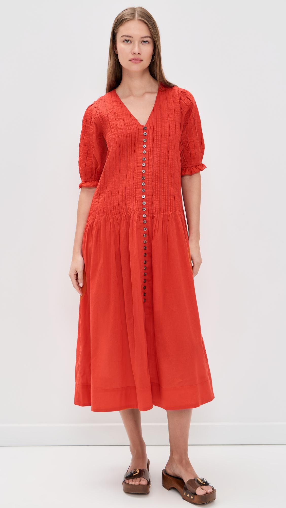 Alberte Solid Puff Sleeve Dress by SEA NEW YORK