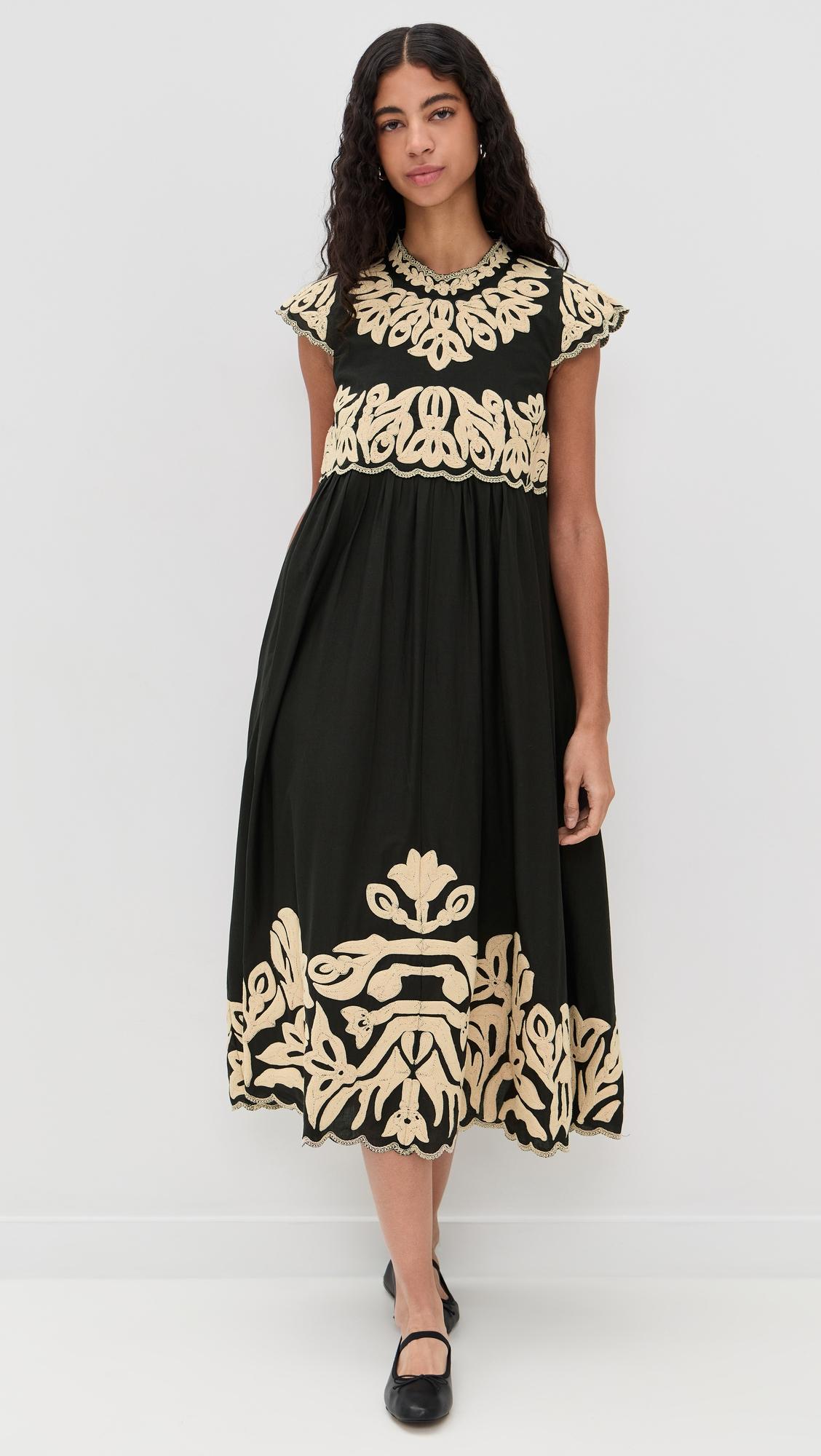 Alexandra Embroidery Cap Sleeve Midi Dress by SEA NEW YORK