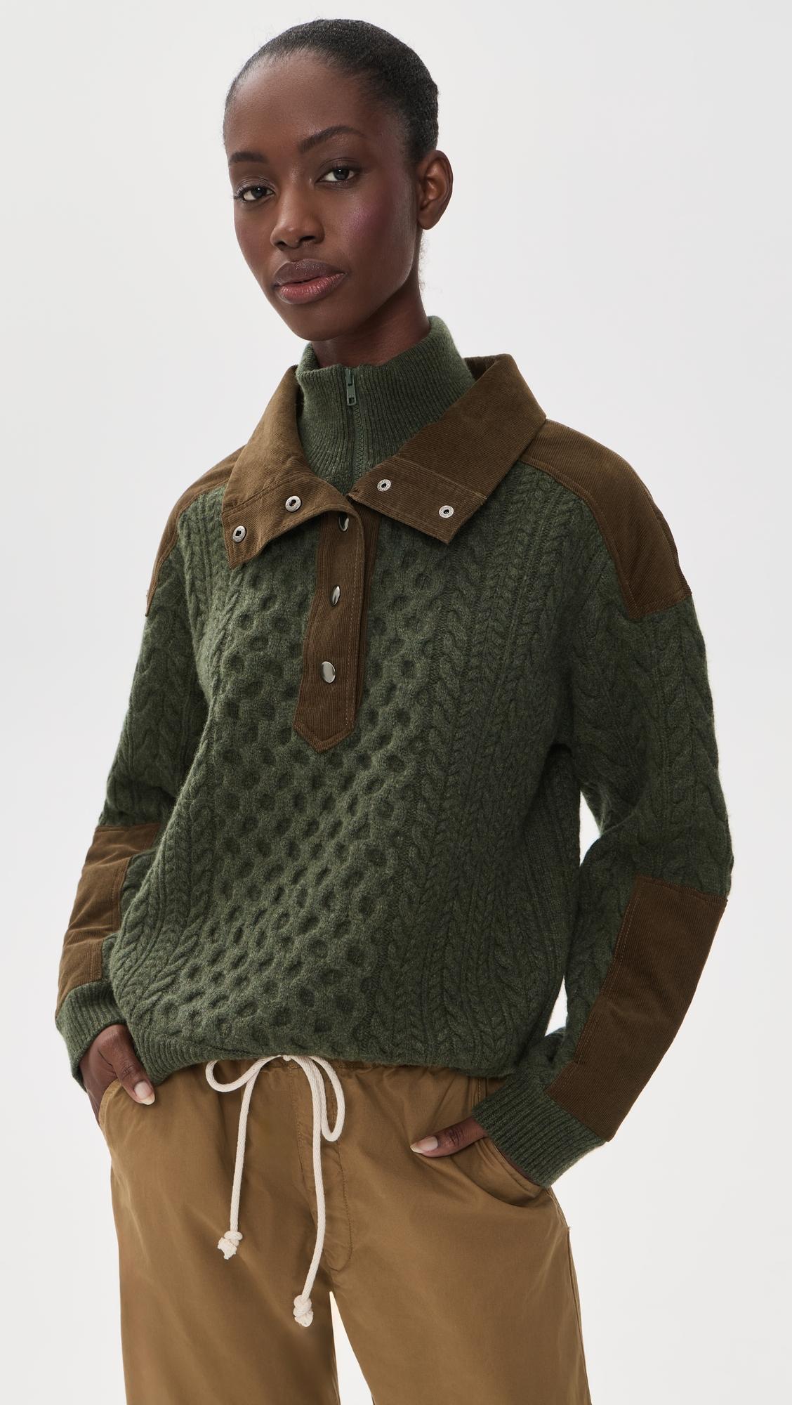 Allen Cable Half Zip Double Layer Sweater by SEA NEW YORK