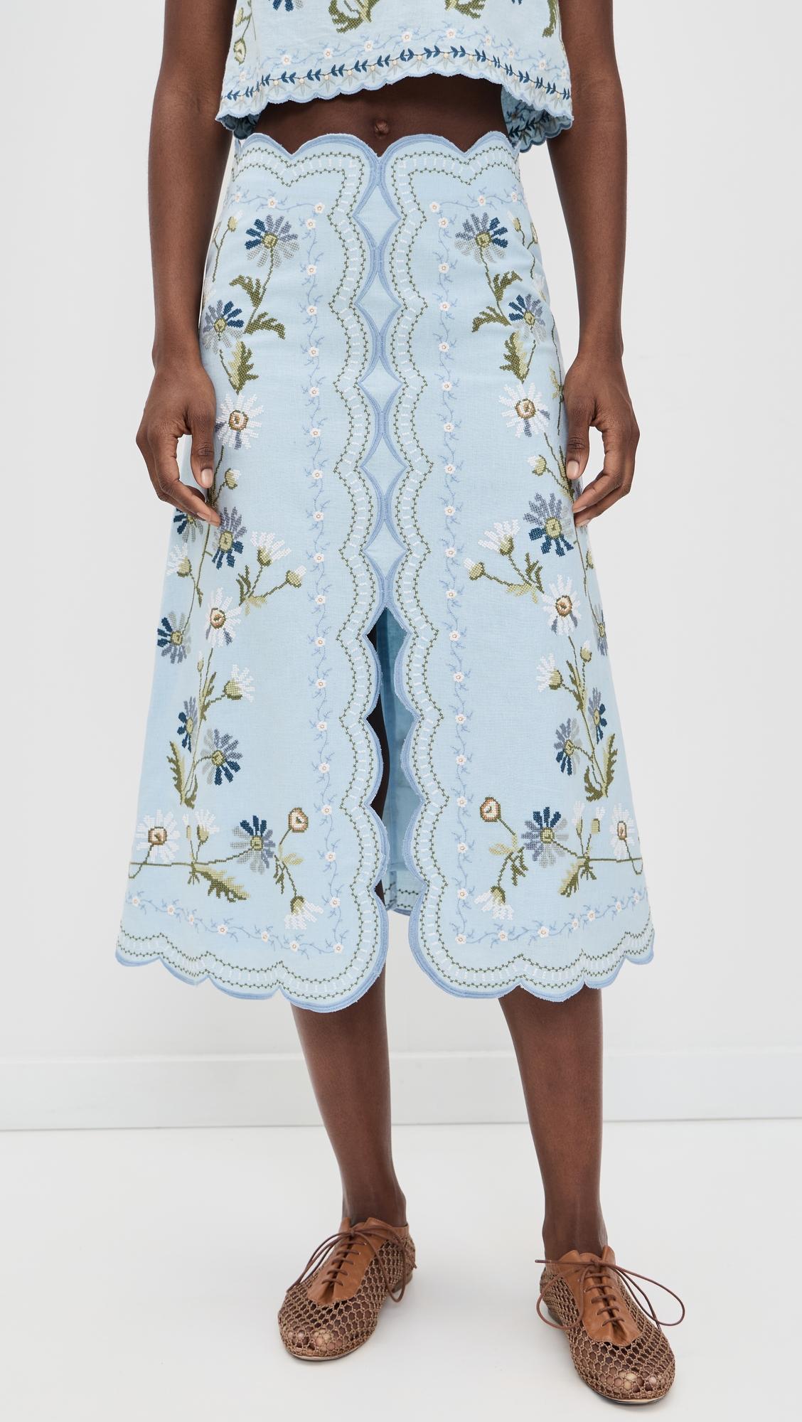 Audra Embroidered Skirt by SEA NEW YORK