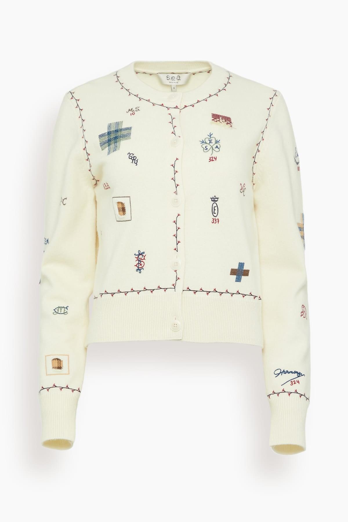 Claira Knit Cardigan in Cream by SEA NEW YORK