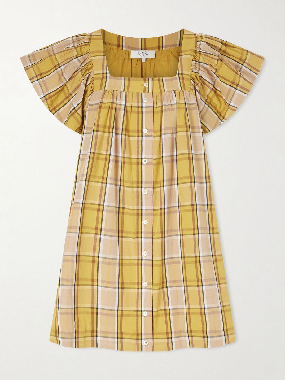 Copeland plaid cotton-poplin mini dress by SEA NEW YORK