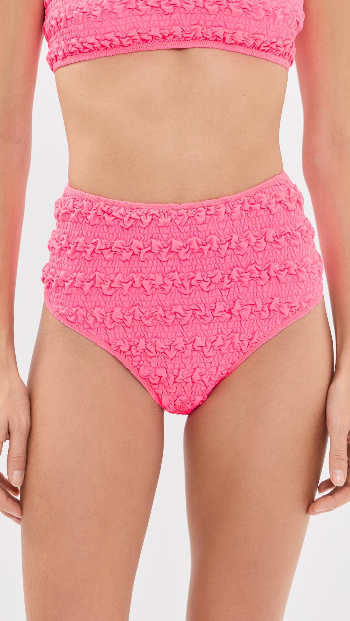 Cybelle Smocked High Waisted Bikini Bottoms by SEA NEW YORK