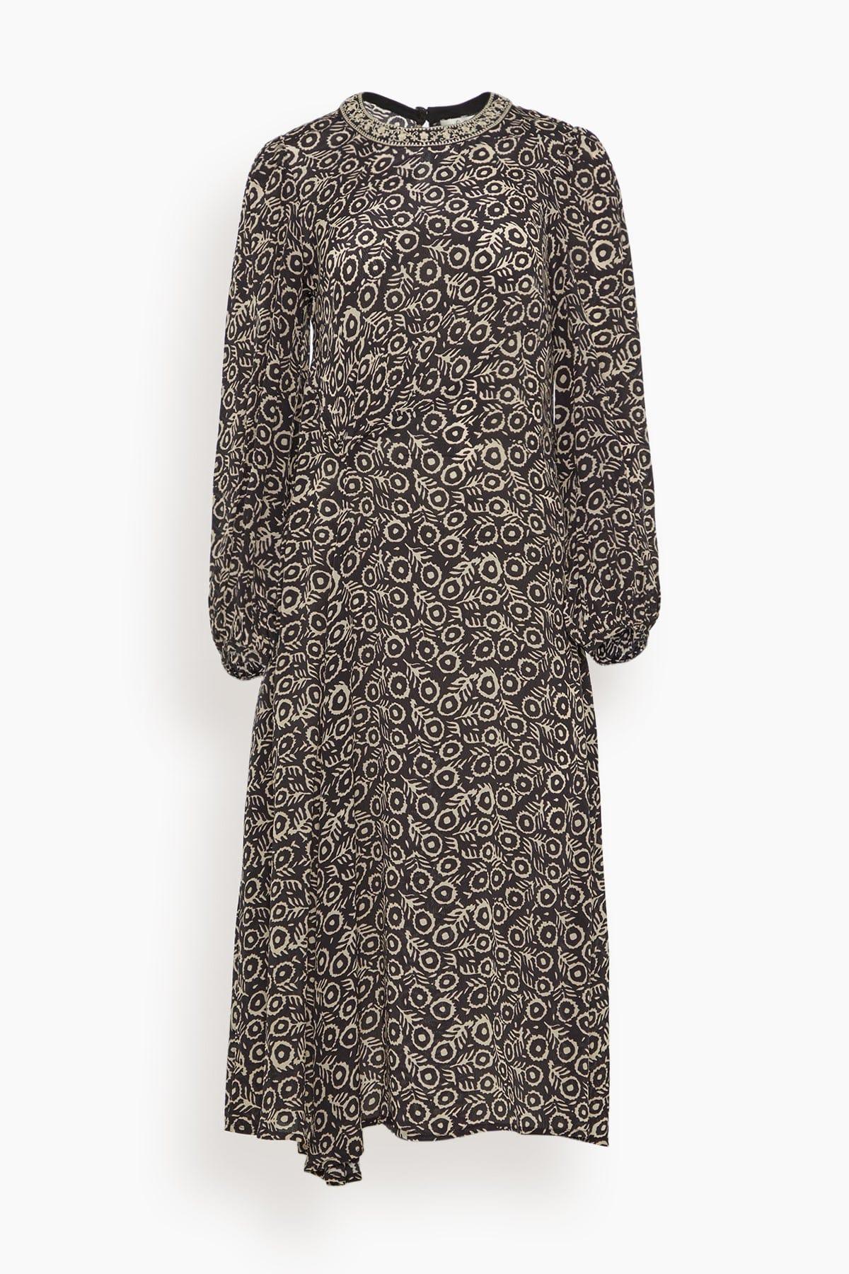 Emmeline Print Long Sleeve Midi Dress in Multi by SEA NEW YORK