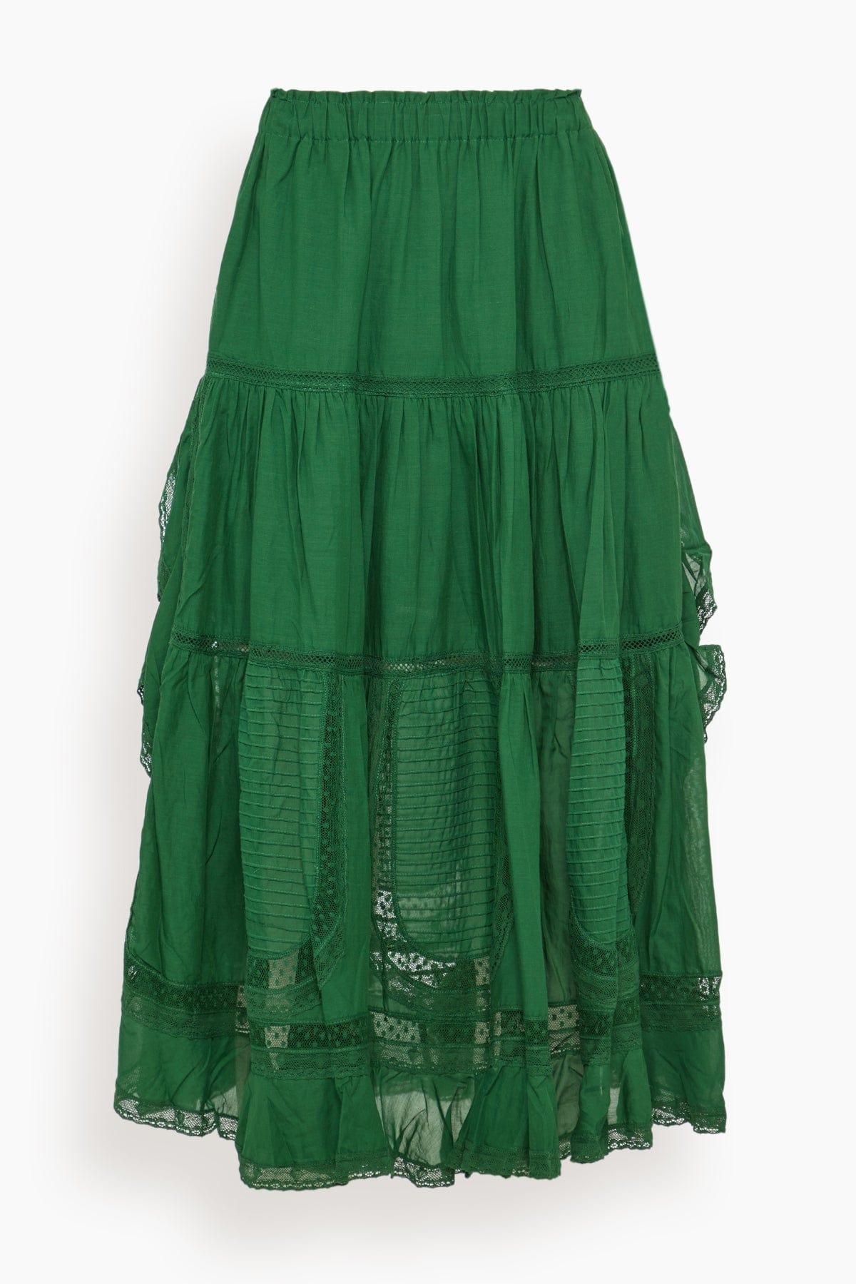 Franca Lace Midi Skirt in Green by SEA NEW YORK