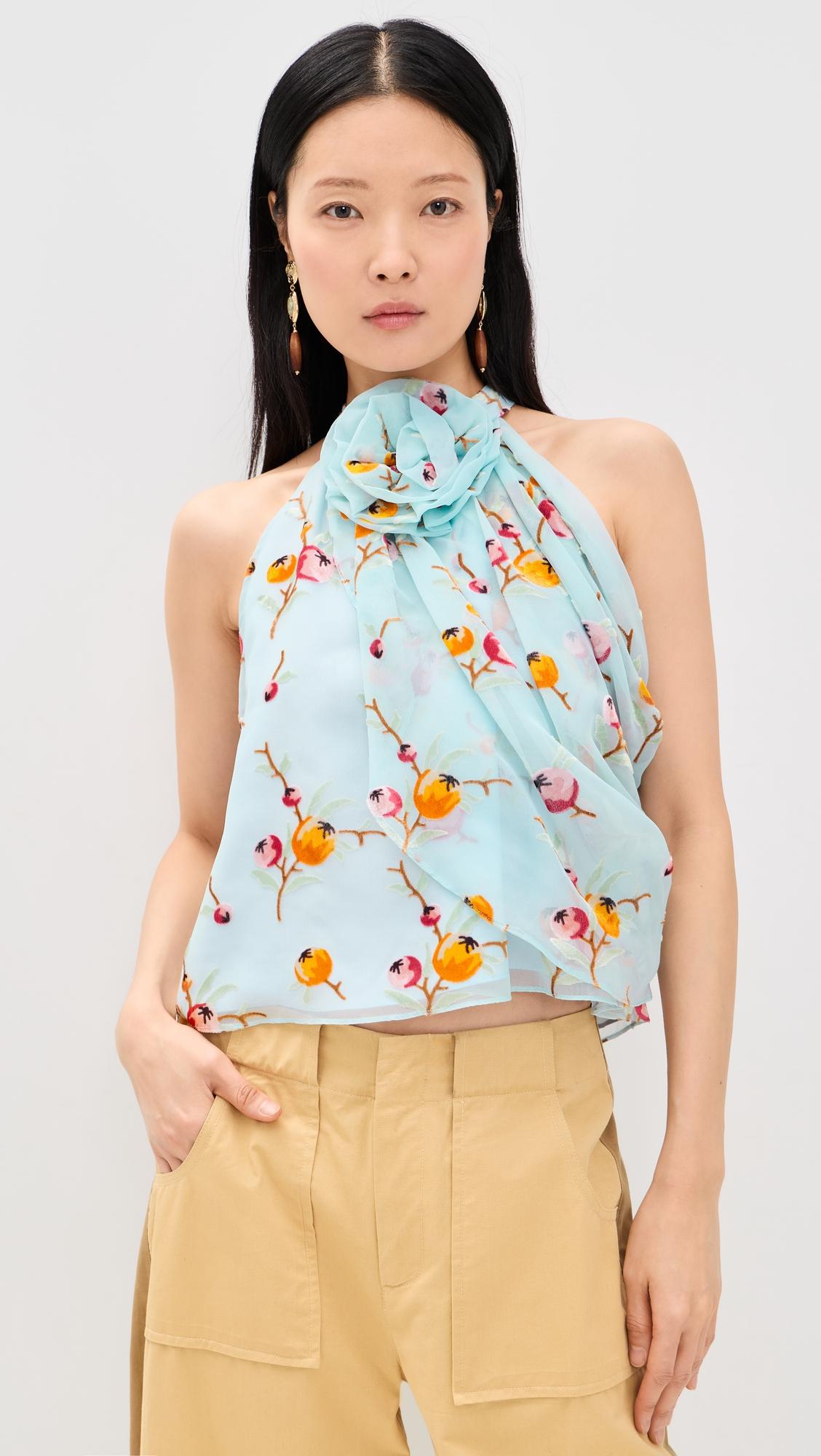 Freya Print Velvet Tank Top by SEA NEW YORK