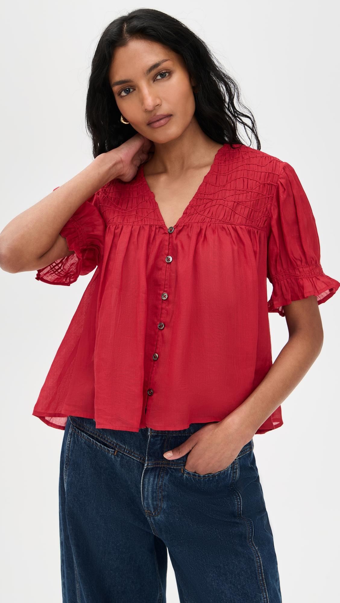 Imogen Solid Short Sleeve Top by SEA NEW YORK