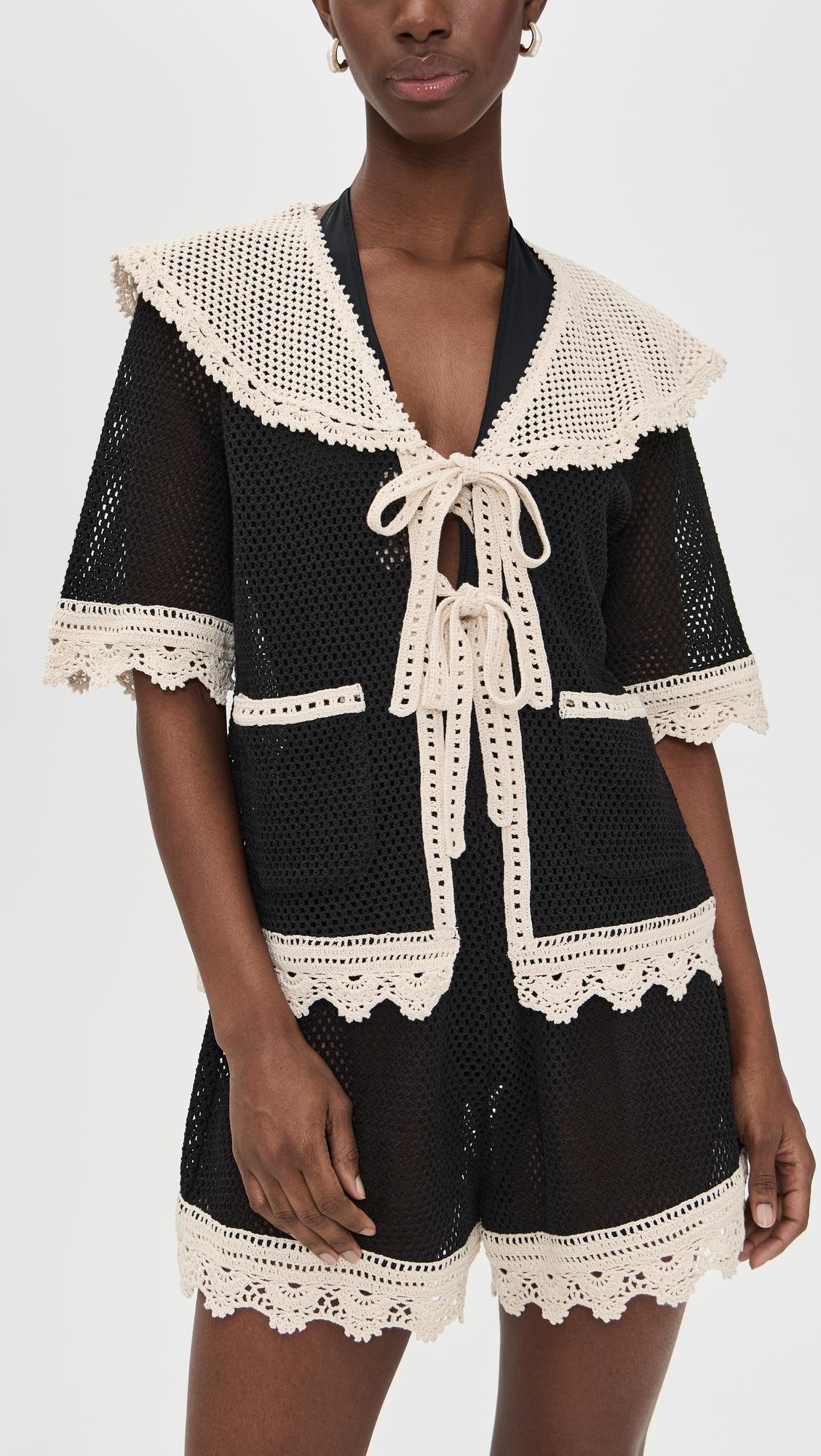 Kendall Crochet Tie Front Top by SEA NEW YORK