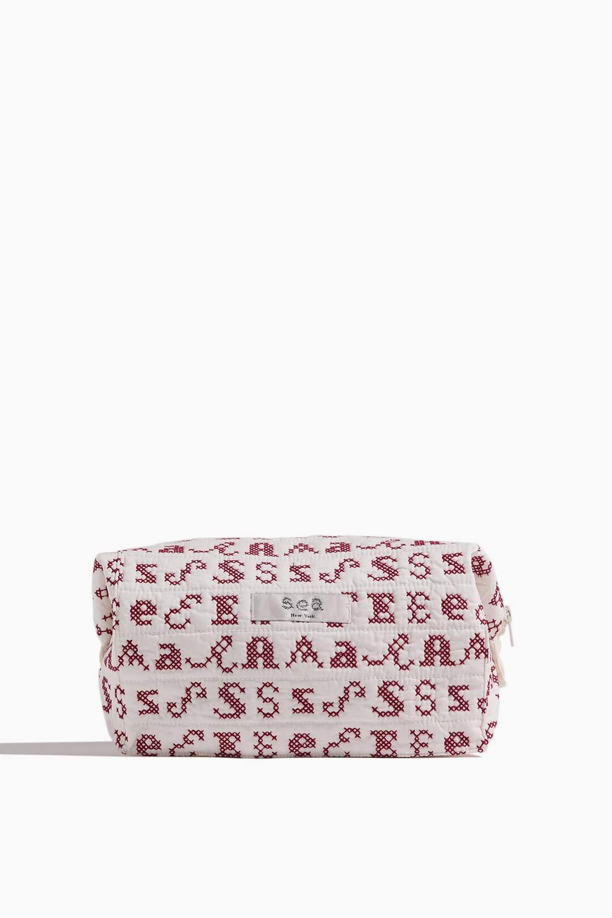 Kit Embroidery Cosmetic Case in Cream by SEA NEW YORK