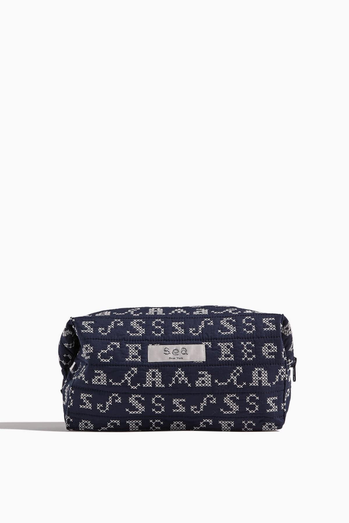 Kit Embroidery Cosmetic Case in Navy by SEA NEW YORK