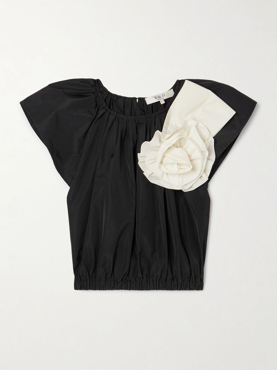 Laurie cropped appliquéd taffeta top by SEA NEW YORK