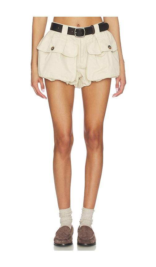 Sea Andrea Workwear Bubble Shorts in Beige by SEA NEW YORK