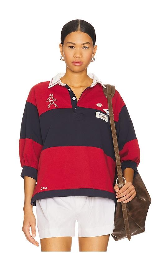 Sea Carolyn Workwear Rugby Shirt in Red by SEA NEW YORK