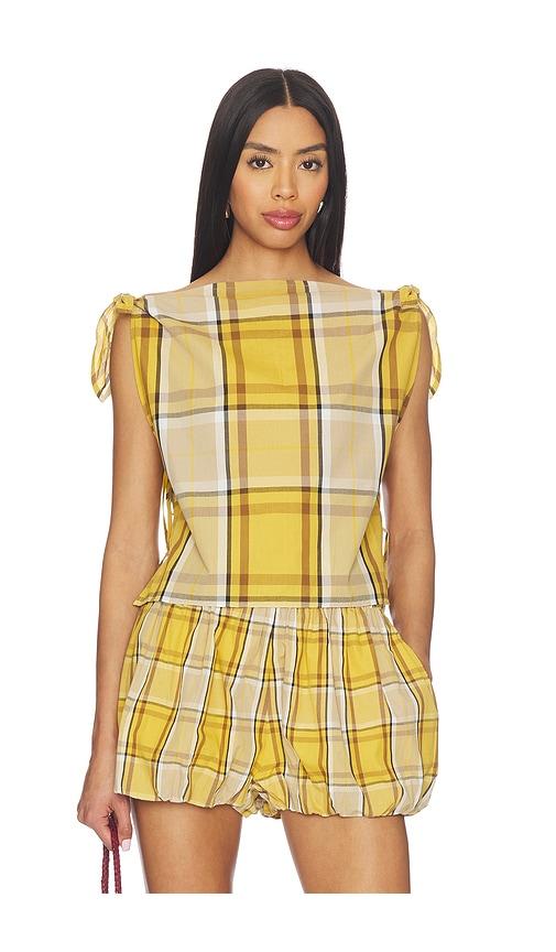 Sea Copeland Plaid Top in Yellow by SEA NEW YORK