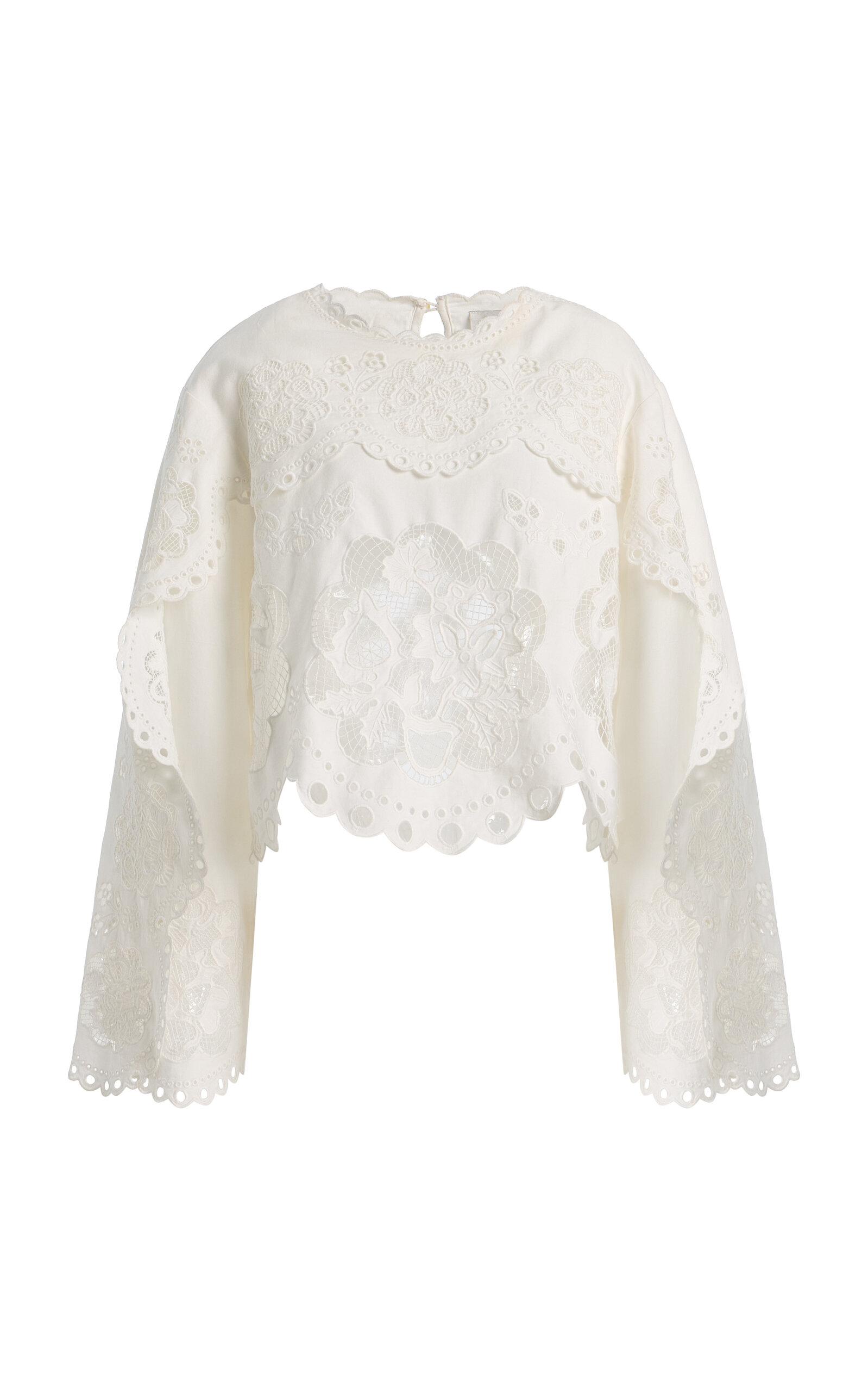 Sea Gardener Embroidered Cotton-Linen Top - Moda Operandi by SEA NEW YORK