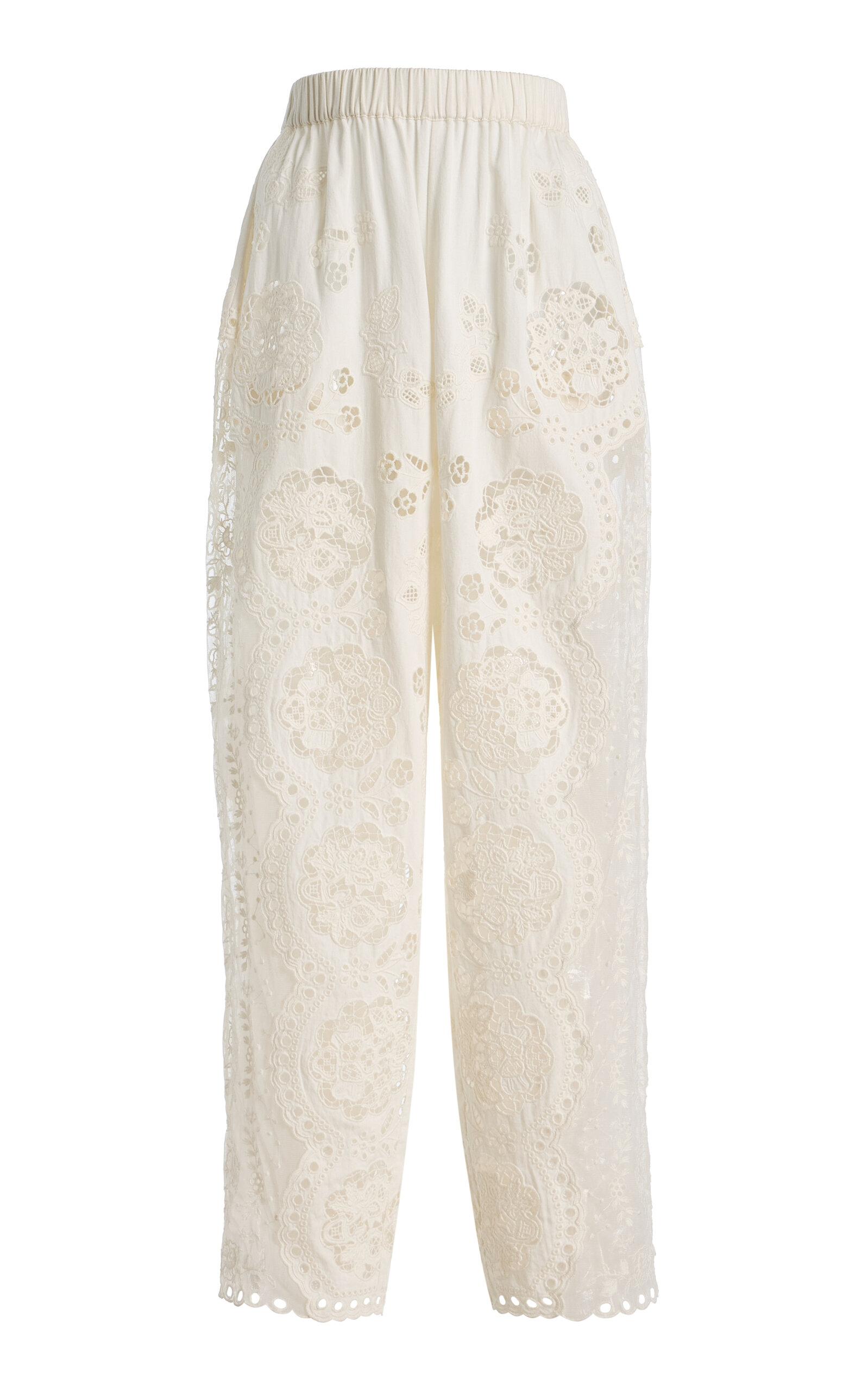 Sea Gardener Embroidered Cotton Pants - Moda Operandi by SEA NEW YORK