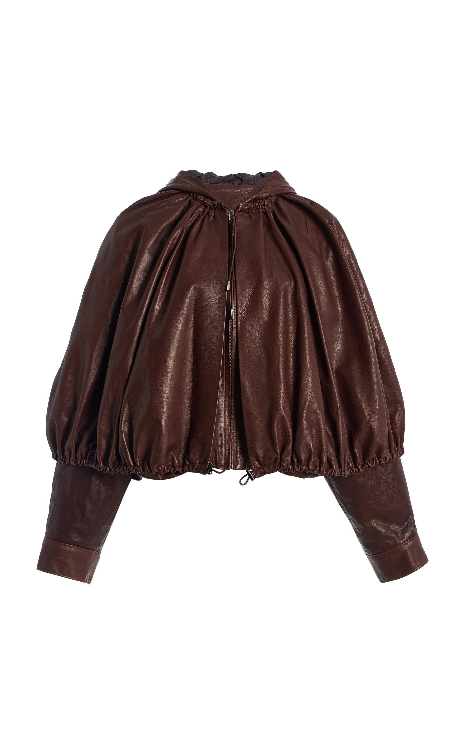 Sea Thompson Hooded Leather Cape Jacket -oda Operandi by SEA NEW YORK