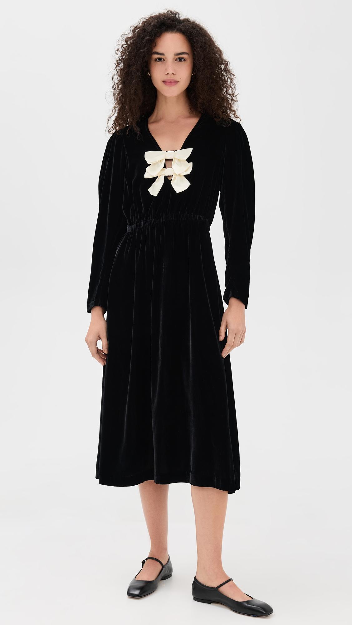Seraphine Velvet Long Sleeve Midi Dress by SEA NEW YORK