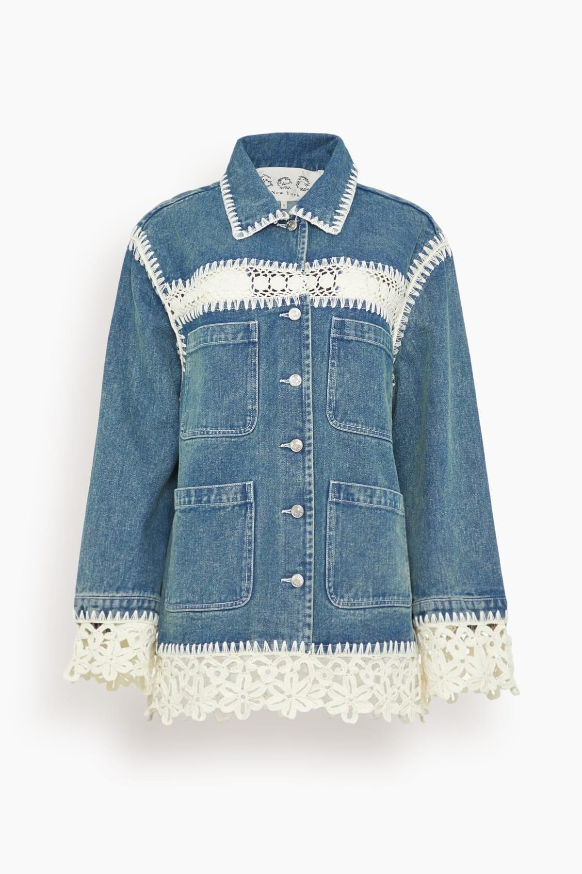 Stasia Denim Jacket in Blue by SEA NEW YORK