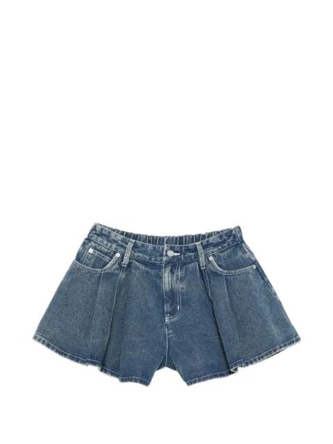 Stasia denim pleated jean shorts by SEA NEW YORK