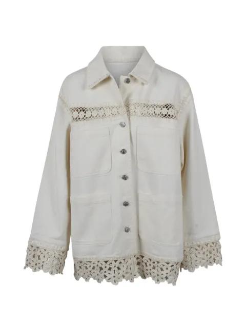 crochet-trim denim jacket by SEA NEW YORK