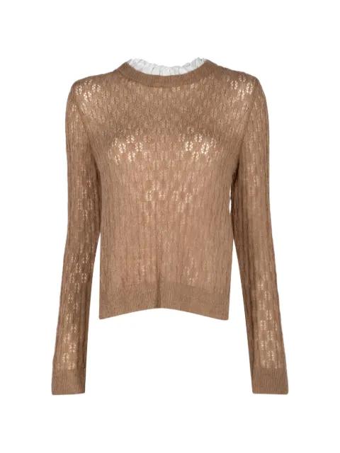 pointelle-knit panelled sweater by SEA NEW YORK