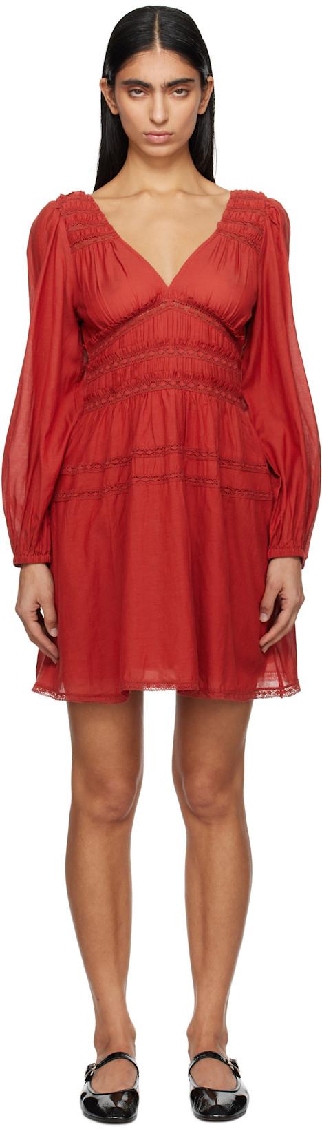 Red Nomi Solid Tunic Minidress by SEA NY