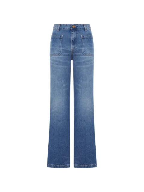patch-pocket flared jeans by SEAFARER