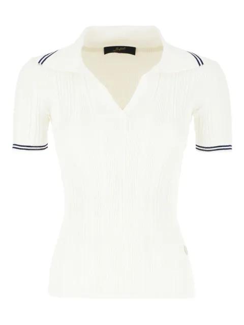 ribbed-collar polo top by SEAFARER