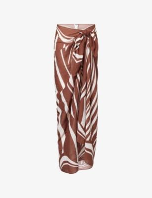 Coastline Graphic-Print Cotton Sarong by SEAFOLLY