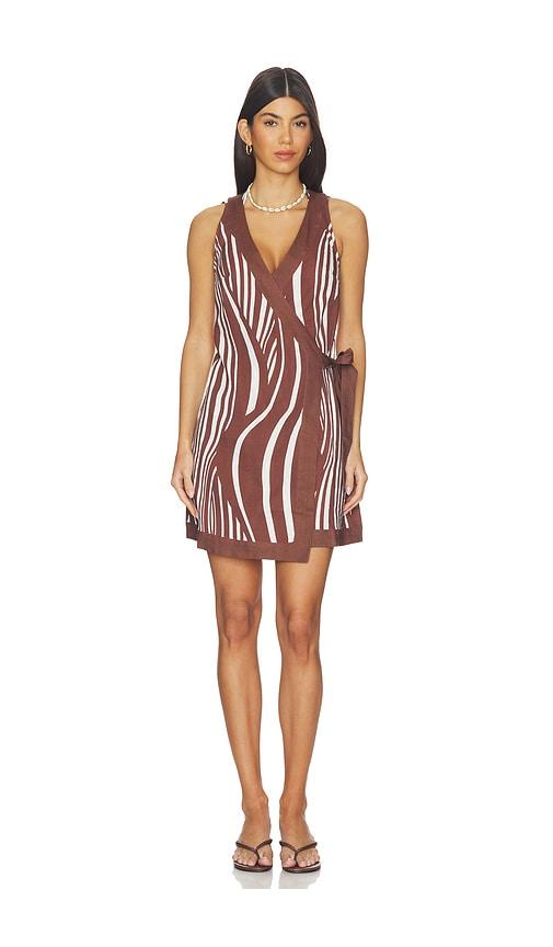 Seafolly Coastline Mini Wrap Dress in Chocolate by SEAFOLLY