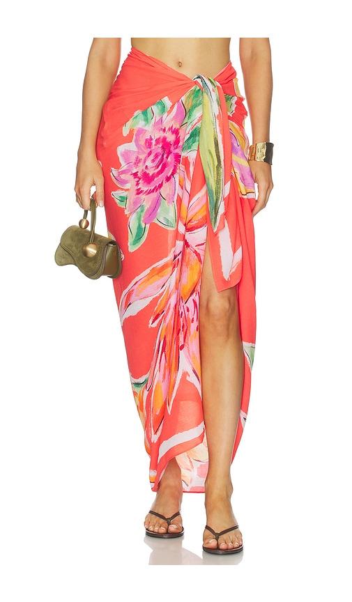 Seafolly Hothouse Floral Sarong in Coral by SEAFOLLY