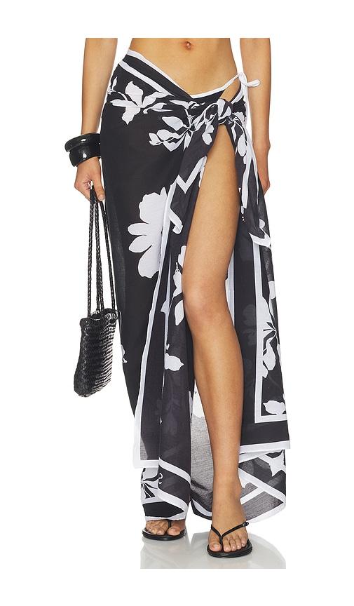 Seafolly May Flower Sarong in Black & White by SEAFOLLY