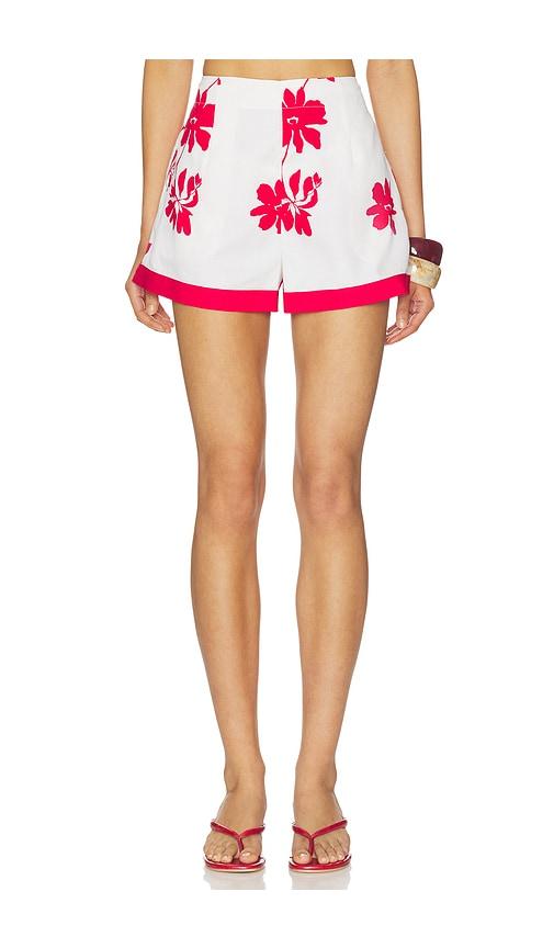 Seafolly May Flower Tailored Short in Cream,Red by SEAFOLLY