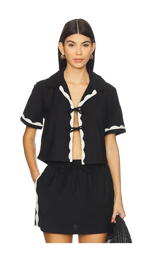 Seafolly Tie Front Shirt in Black by SEAFOLLY