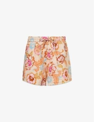 Spring Festival graphic-print mid-rise linen shorts by SEAFOLLY
