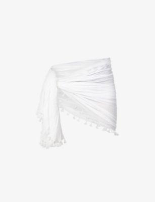 Tasselled self-tie cotton gauze sarong by SEAFOLLY
