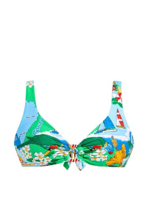 graphic-print ring-detail bikini top by SEAFOLLY