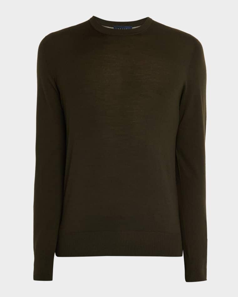 Men's Virgin Wool Heathered Crewneck Sweater by SEASE