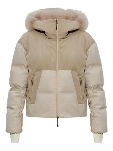 fur-trimmed hoodied jacket by SEASE
