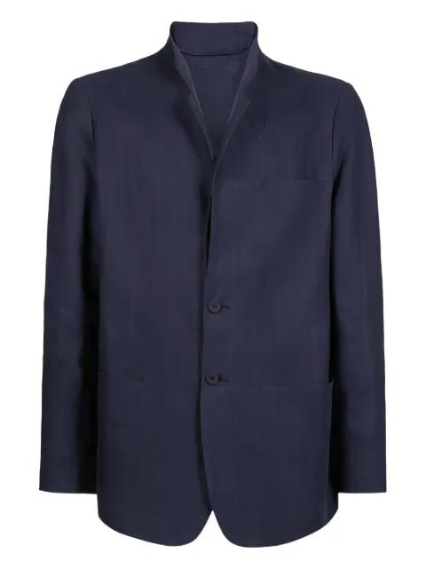 mandarin-collar linen jacket by SEASE