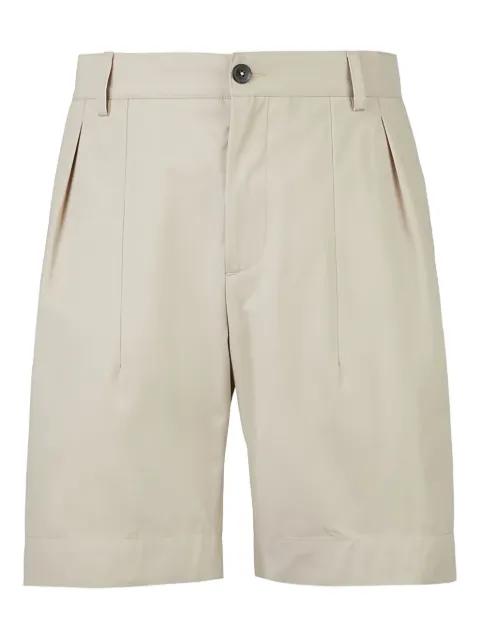 pleated-front cotton shorts by SEASE