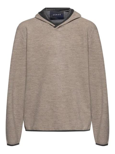 trimmed-edges wool hoodie by SEASE