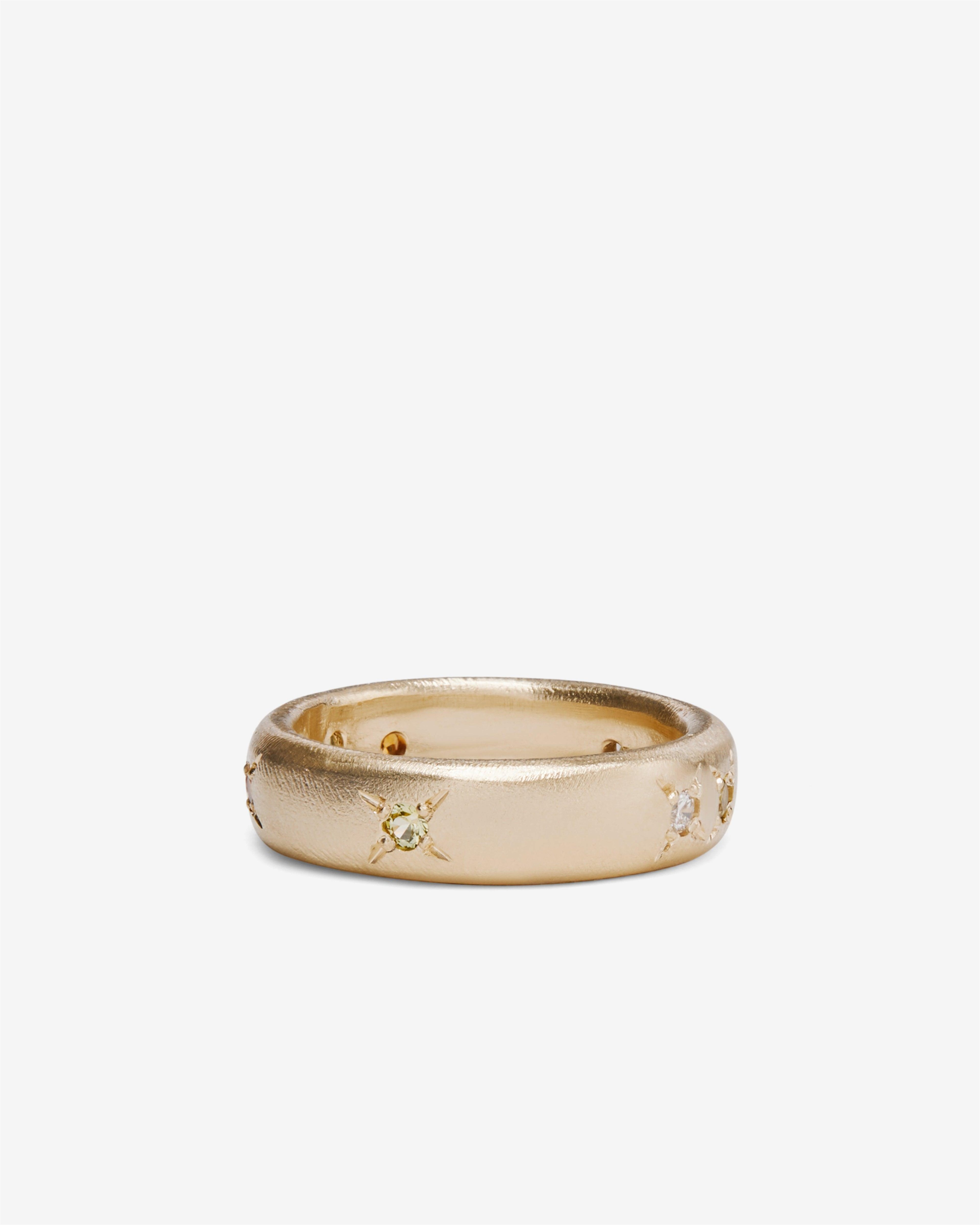 Seb Brown - Cigar Band With Stones - (9K Yellow Gold) by SEB BROWN