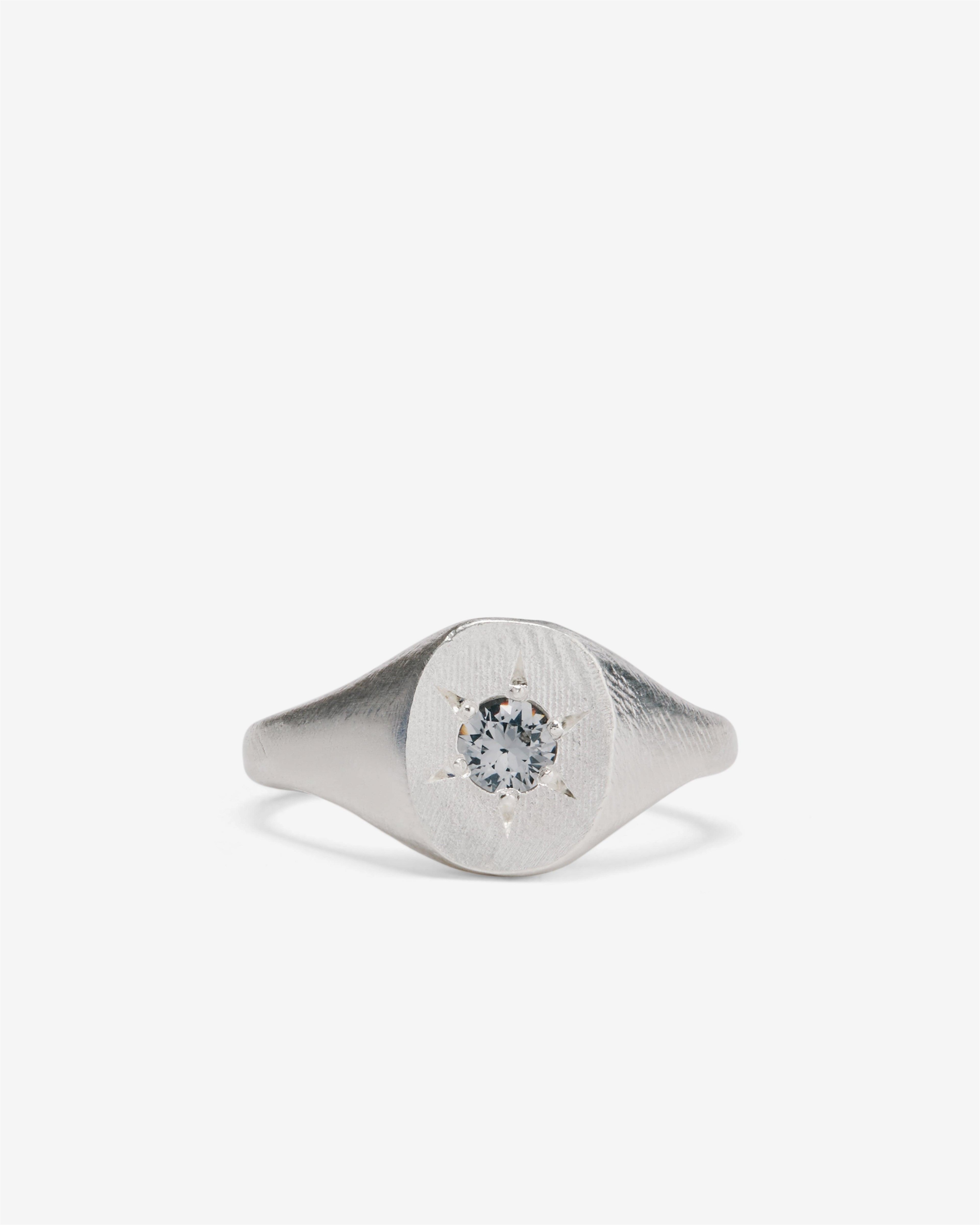Seb Brown - Grey Signet Ring - (Sterling Silver) by SEB BROWN
