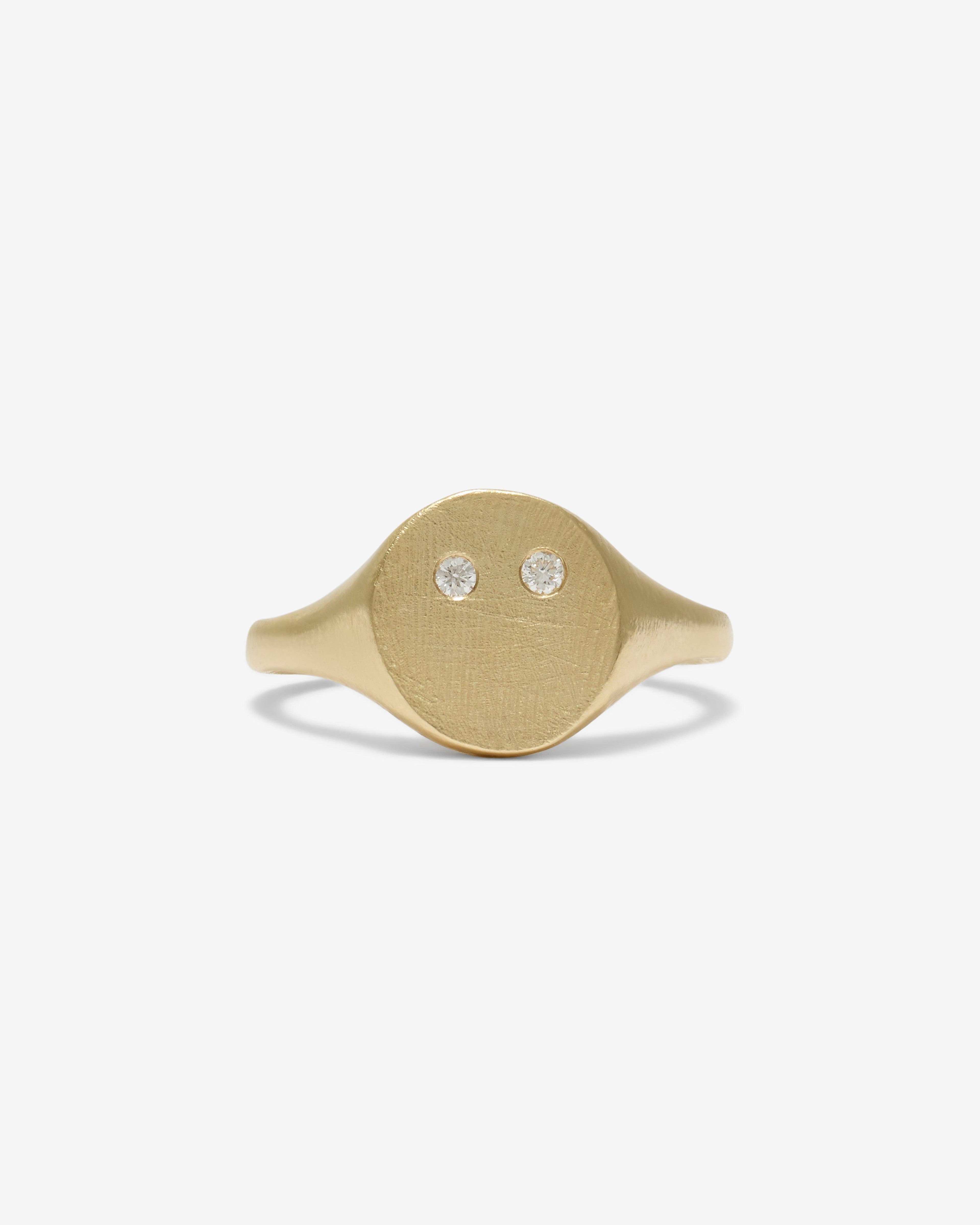 Seb Brown - White Mini Signet Ring - (Gold) by SEB BROWN
