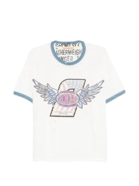 graphic-print ringer T-shirt by SECND SLF