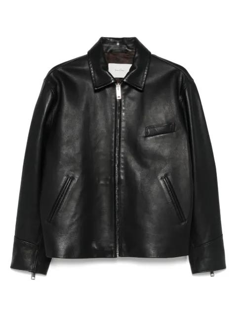 leather bomber jacket by SECOND/LAYER